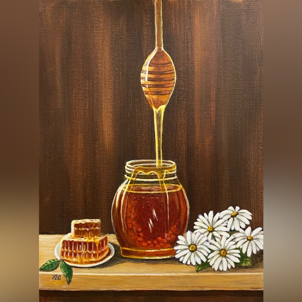 Hand Crafted Artwork- Honey Jar